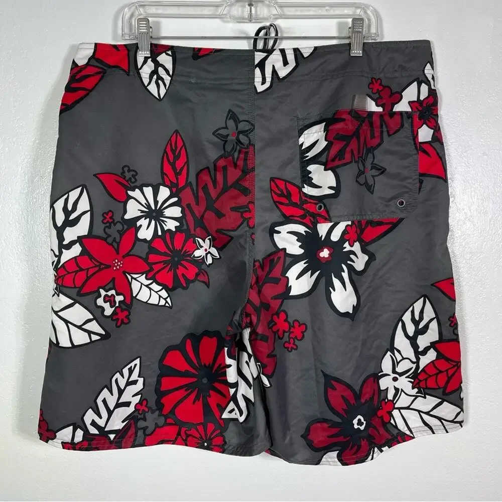 Vintage No Boundaries Floral Swim Trunks. Size 40. Velcro Closures!